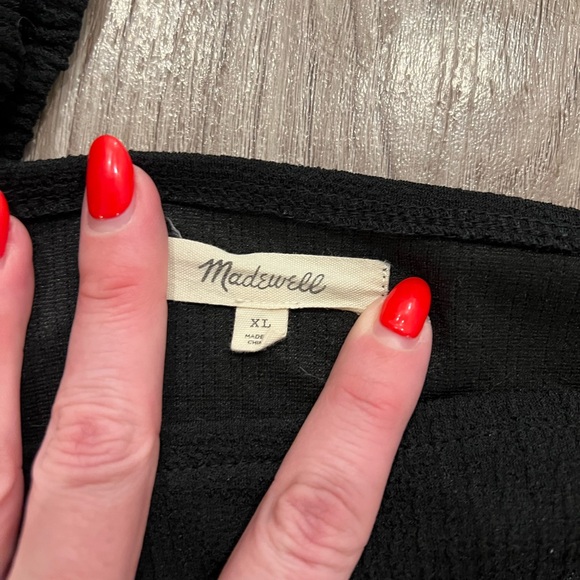 Madewell Black Puff Sleeve Top - Picture 2 of 3